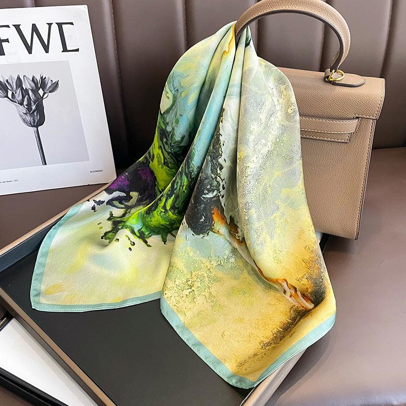 Lightweight Ballet Girl pattern mulberry silk scarf/65CM 100% mulberry silk scarf/Silk shawl/Gift for her