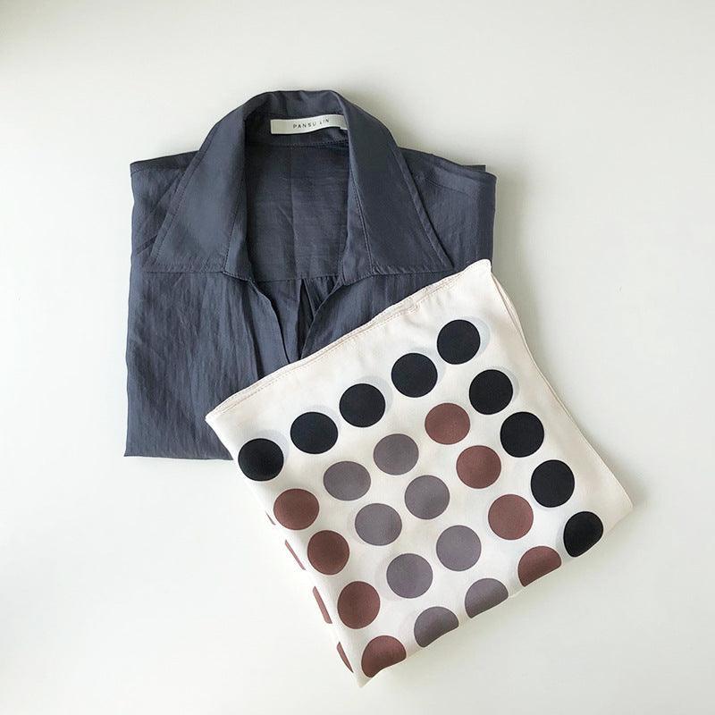 Caramel Polka Dots 100% mulberry Silk Scarf/Silk head scarf/Silk hair scarf/Silk neck scarf/Mother's Day Gifts/Bag Accessory/Gift for her