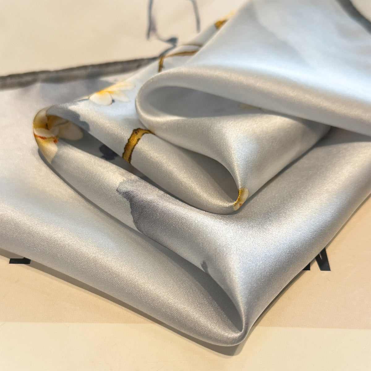 Chinese Landscape Theme 100% Mulberry Silk Scarf - Elegant Hair Scarf, Neck Scarf, Bandana, Bag Accessory, Gift for Her