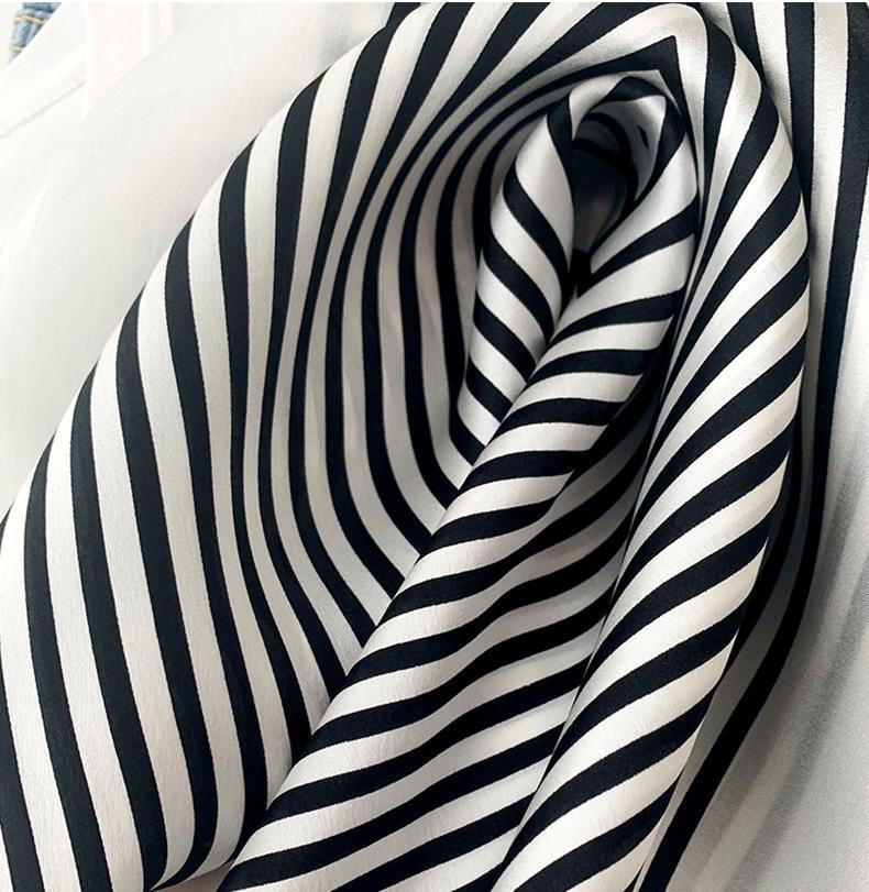 Black white Stripes 100% mulberry Silk Scarf/Silk head scarf/Silk hair scarf/Silk neck scarf/Mother's Day Gifts/Bag Accessory/Gift for her