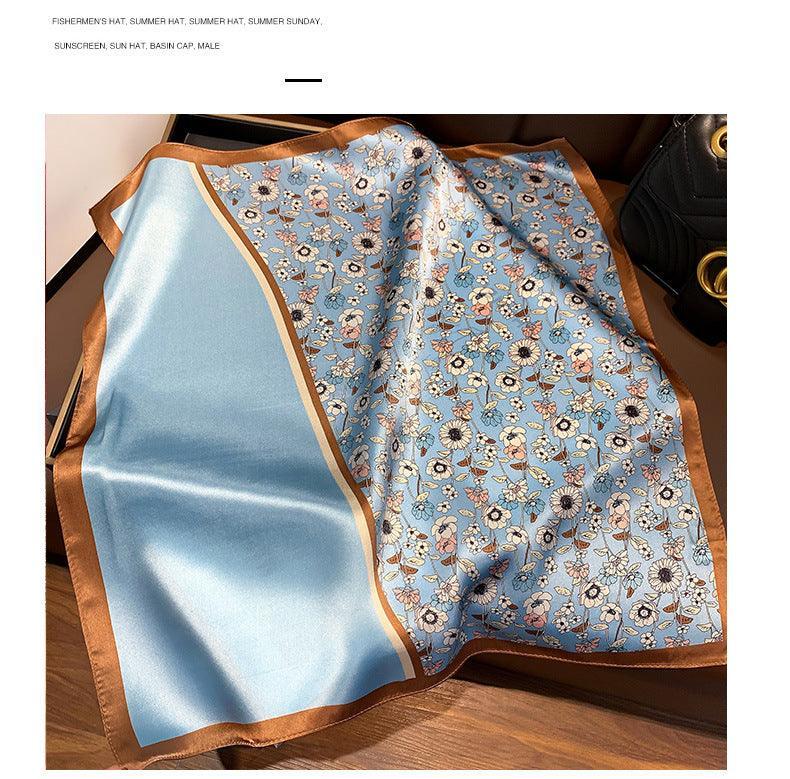 Colorblocking Daisies 100% mulberry Silk Scarf/Silk head scarf/Silk hair scarf/Silk neck scarf/Mother's Day Gifts/Bag Accessory/Gift for her