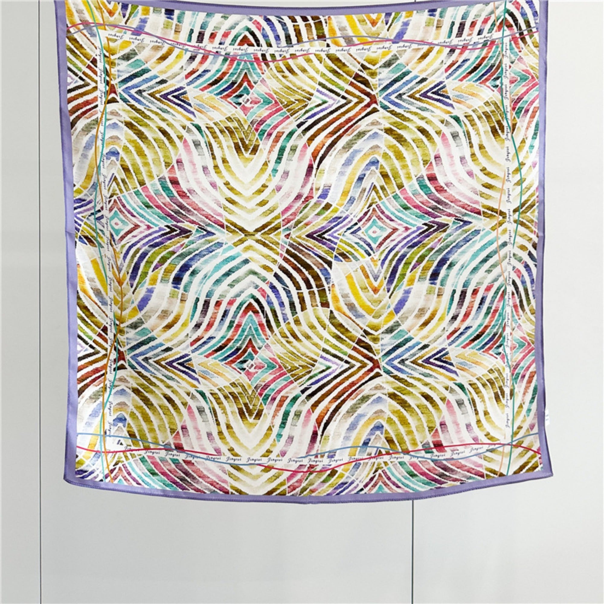 Color Splash 100% Mulberry Silk Scarf | 26'' Vibrant Artistic Square Scarf