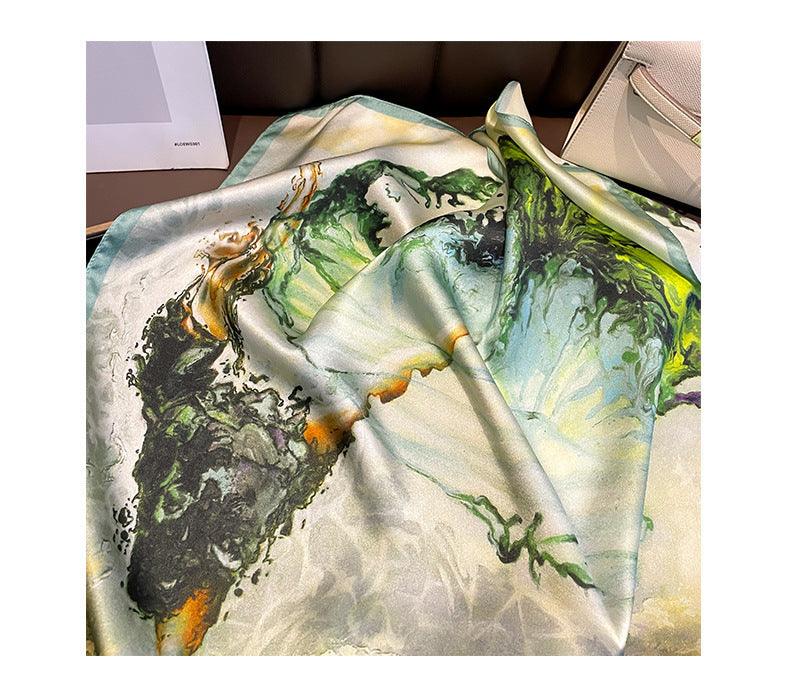 Lightweight Ballet Girl pattern mulberry silk scarf/65CM 100% mulberry silk scarf/Silk shawl/Gift for her