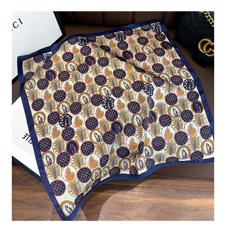 Botanical Floral Polka Dots 100% mulberry Silk Scarf/Silk head scarf/Silk hair scarf/Silk neck scarf/Mother's Day Gifts/Bag Accessory/Gift for her
