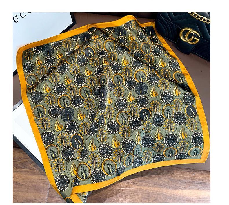 Botanical Floral Polka Dots 100% mulberry Silk Scarf/Silk head scarf/Silk hair scarf/Silk neck scarf/Mother's Day Gifts/Bag Accessory/Gift for her