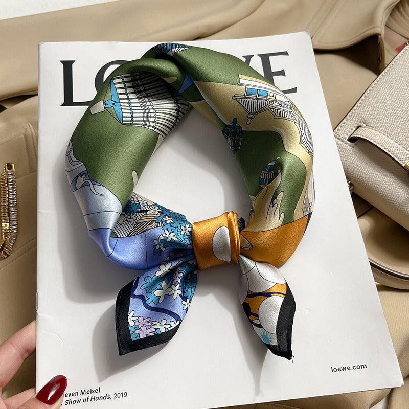 Air Balloon Pattern 100% mulberry Silk Scarf/Silk head scarf/Silk hair scarf/Silk neck scarf/Mother's Day Gifts/Bag Accessory/Gift for her