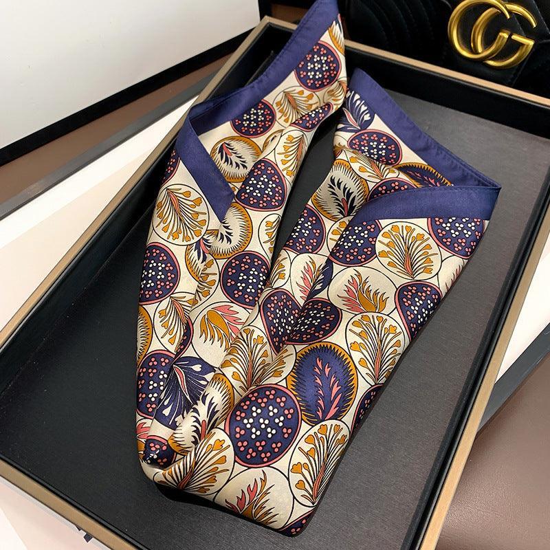 Botanical Floral Polka Dots 100% mulberry Silk Scarf/Silk head scarf/Silk hair scarf/Silk neck scarf/Mother's Day Gifts/Bag Accessory/Gift for her