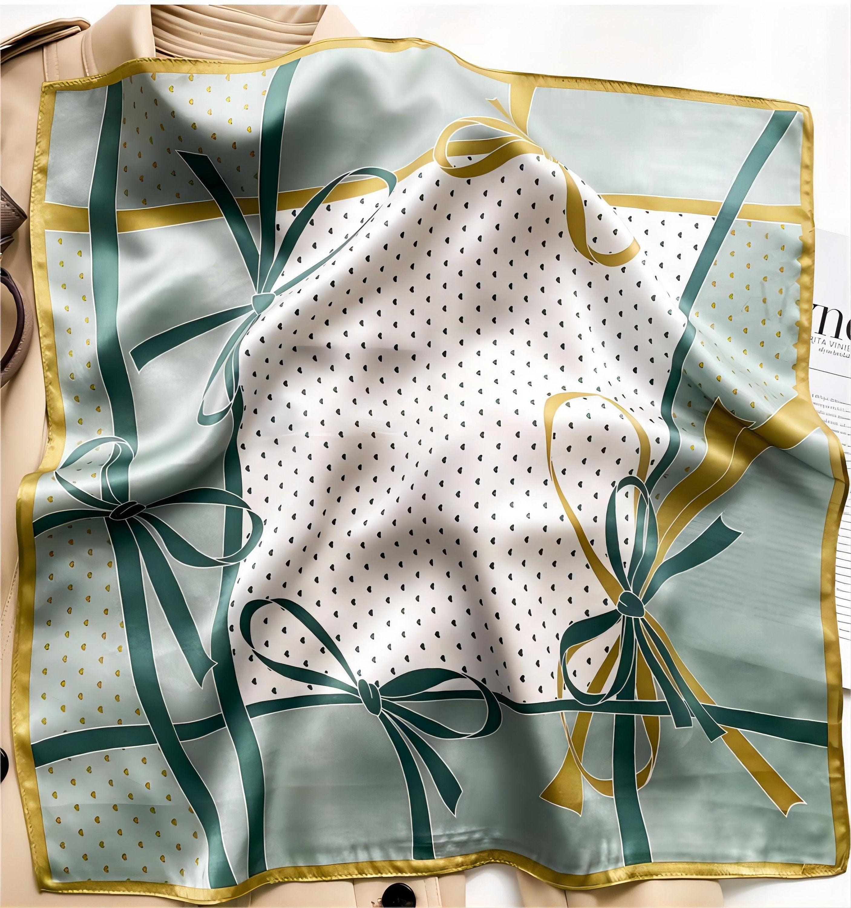 Little Love Chart Pattern print 100% mulberry Silk Scarf/Silk hair scarf/Silk neck scarf/Mother's Day Gifts/Bag Accessory/Gift for her