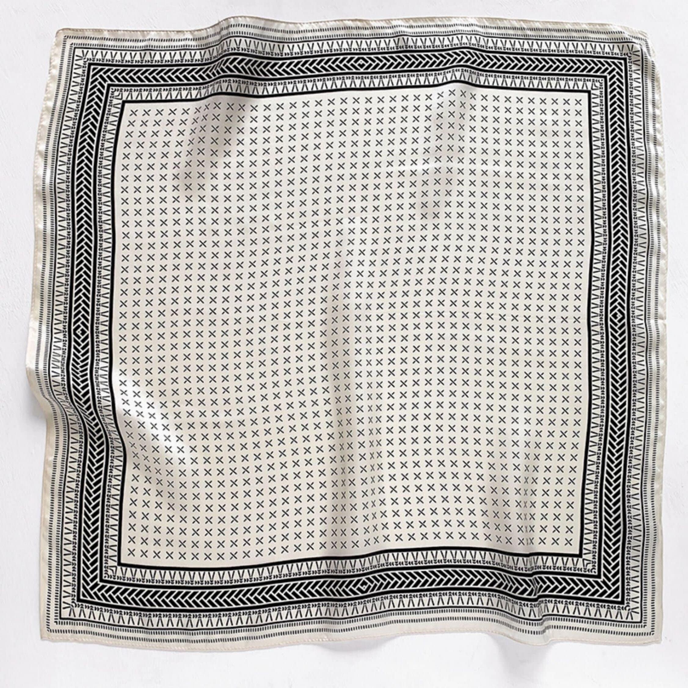 Minimalist Crosshatch 100% mulberry Silk Scarf/Silk head scarf/Silk hair scarf/Silk neck scarf/Mother's Day Gifts/Bag Accessory/Gift for her/For Spring