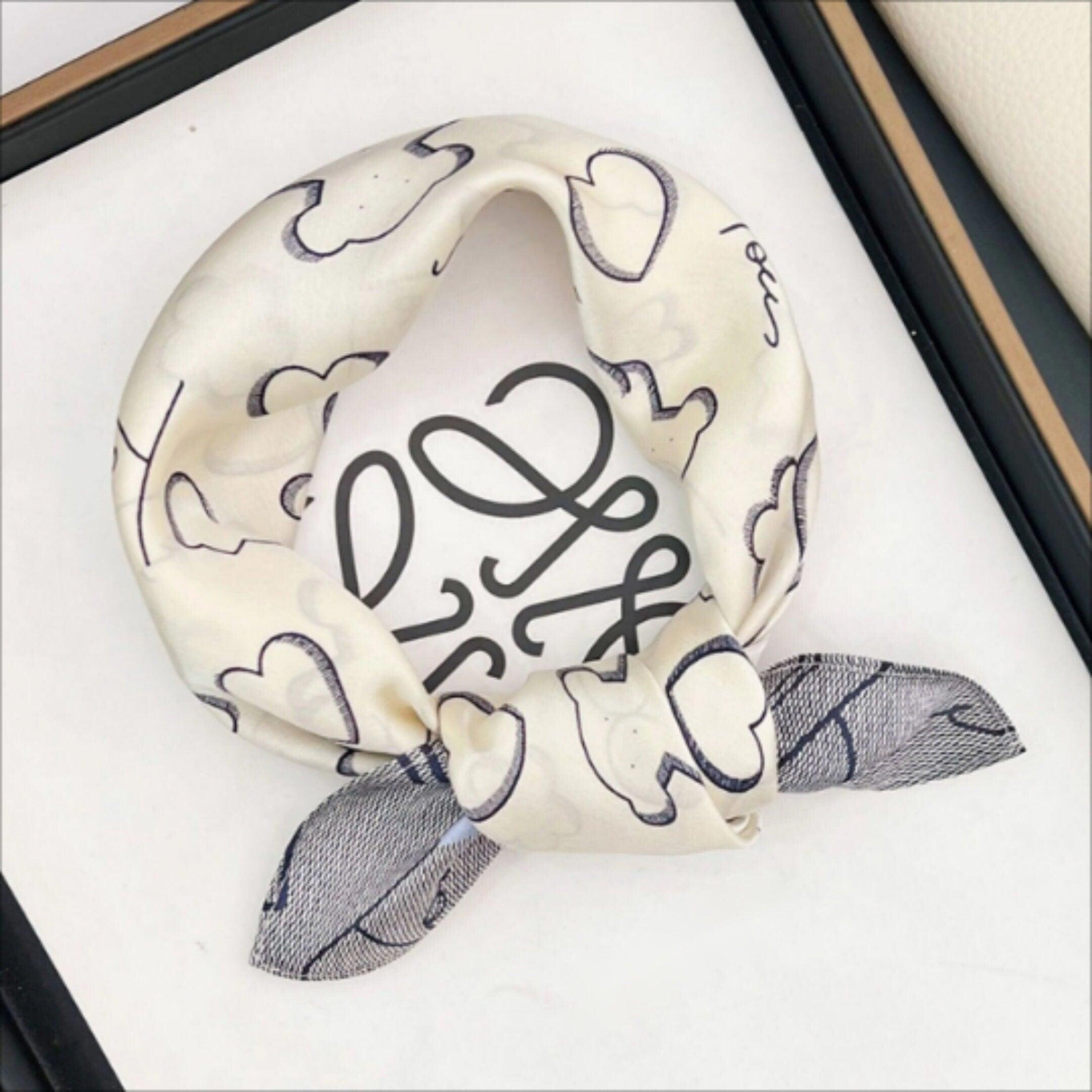 Love Cookie Bear 100%mulberry Silk Scarf/Silk head scarf/Silk hair scarf/Silk neck scarf/Mother's Day Gifts/Bag Accessory/Gift for her