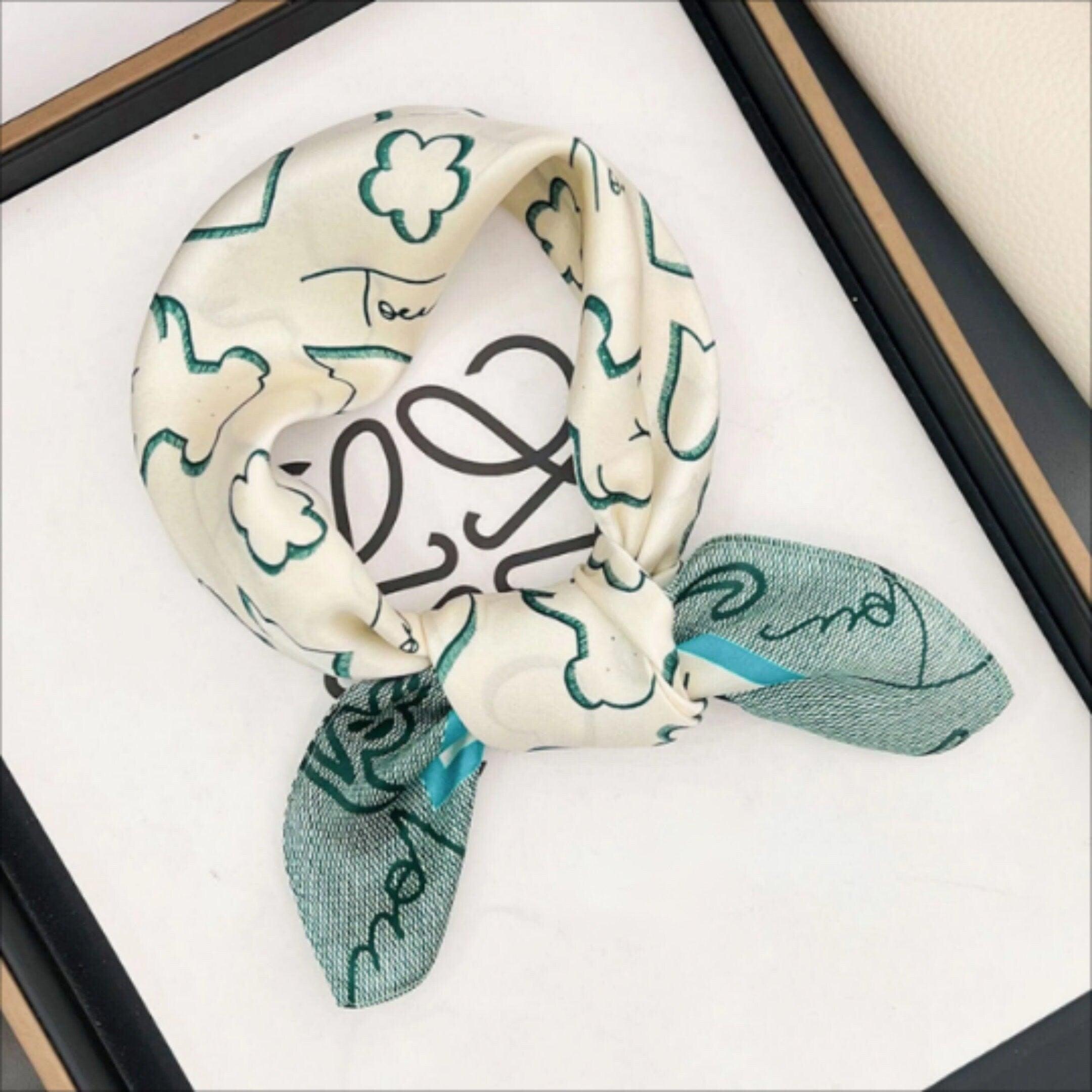 Love Cookie Bear 100%mulberry Silk Scarf/Silk head scarf/Silk hair scarf/Silk neck scarf/Mother's Day Gifts/Bag Accessory/Gift for her