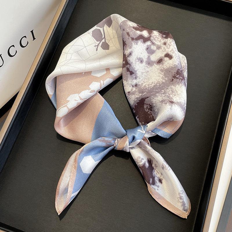 Patchwork Tie-Dye Flower 100% mulberry Silk Scarf/Silk head scarf/Silk hair scarf/Silk neck scarf/Mother's Day Gifts/Bag Accessory/Gift for her