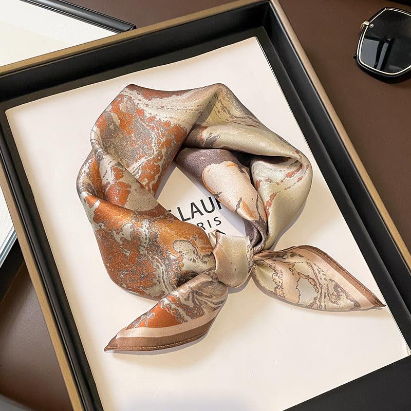 Vintage Sand Color 100% mulberry Silk Scarf/Silk head scarf/Silk hair scarf/Silk neck scarf/Mother's Day Gifts/Bag Accessory/Gift for her