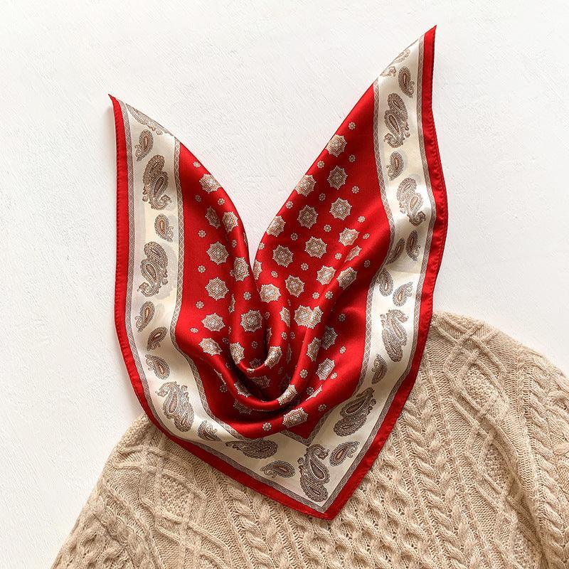 Bohemian gem green 100% mulberry Silk Scarf/Silk head scarf/Silk hair scarf/Silk neck scarf/Mother's Day Gifts/Bag Accessory/Gift for her