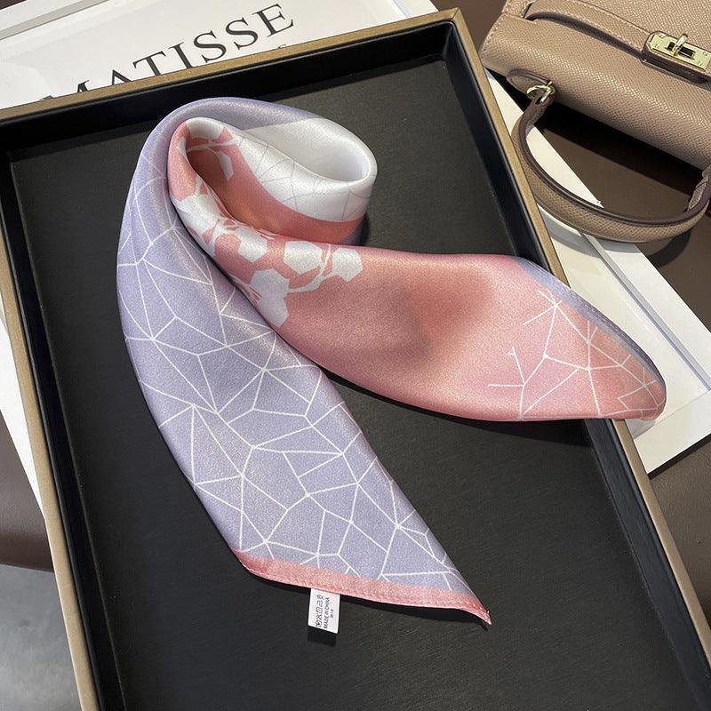 Patchwork Tie-Dye Flower 100% mulberry Silk Scarf/Silk head scarf/Silk hair scarf/Silk neck scarf/Mother's Day Gifts/Bag Accessory/Gift for her