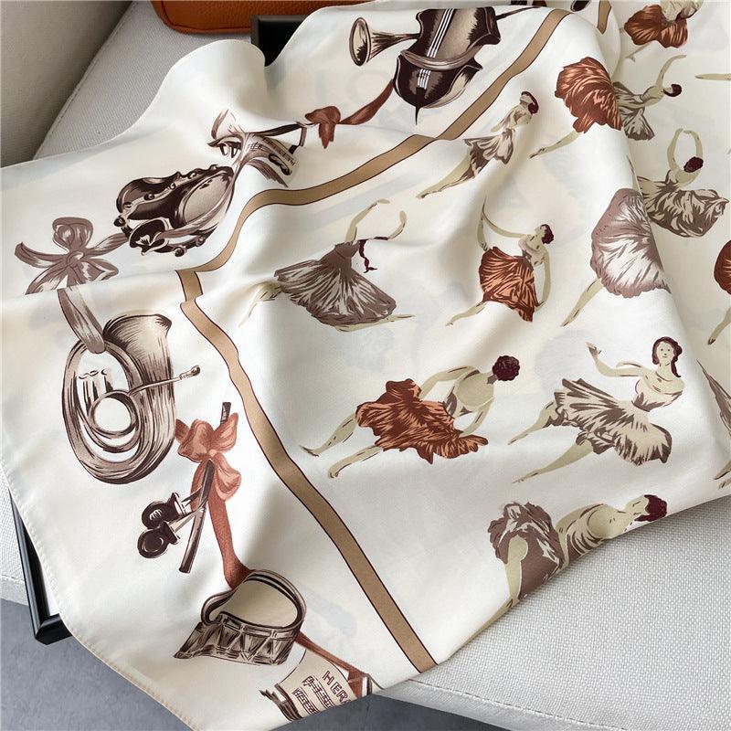 White Elegant Chic Large Satin Scarf | 90x90cm Bandana | Twill Satin Shawl | Perfect Gift for Her, Mother's Day