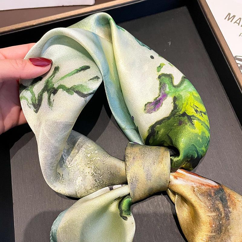 Lightweight Ballet Girl pattern mulberry silk scarf/65CM 100% mulberry silk scarf/Silk shawl/Gift for her