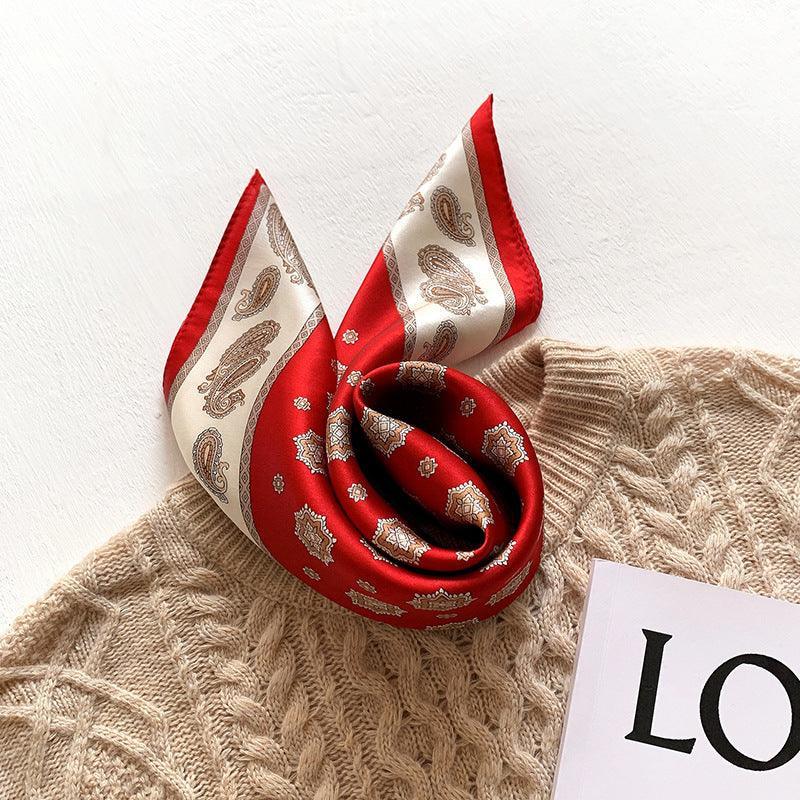 Bohemian gem green 100% mulberry Silk Scarf/Silk head scarf/Silk hair scarf/Silk neck scarf/Mother's Day Gifts/Bag Accessory/Gift for her