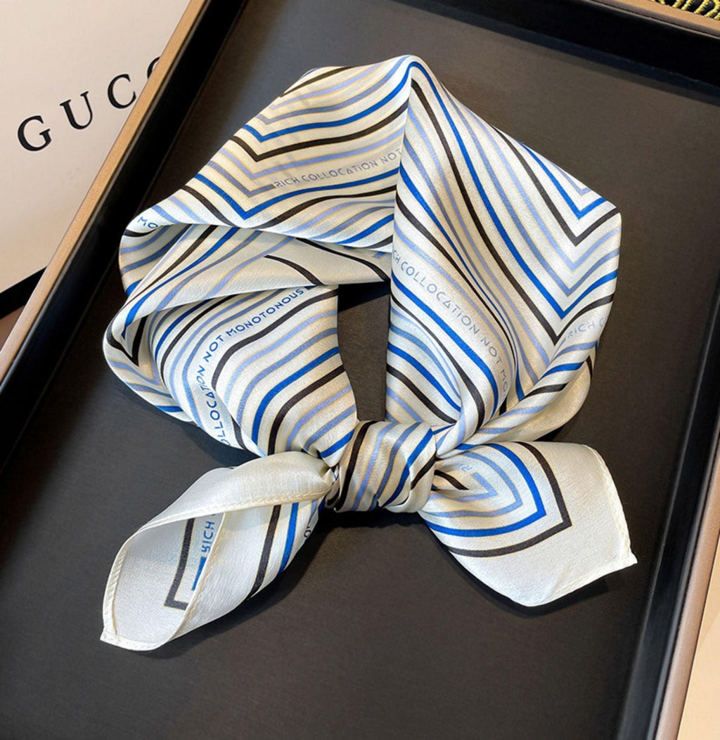Minimalist Stripe 100% mulberry Silk Scarf/Silk head scarf/Silk hair scarf/Silk neck scarf/Mother's Day Gifts/Bag Accessory/Gift for her