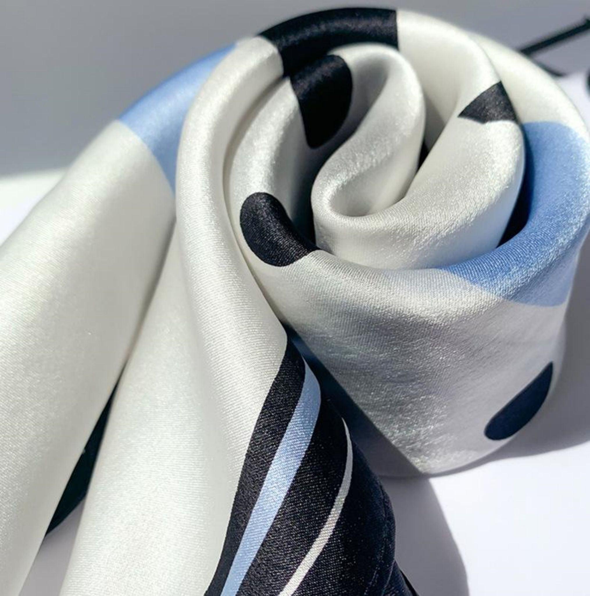 Printed Polka Dots 100% mulberry Silk Scarf/Silk head scarf/Silk hair scarf/Silk neck scarf/Mother's Day Gifts/Bag Accessory/Gift for her