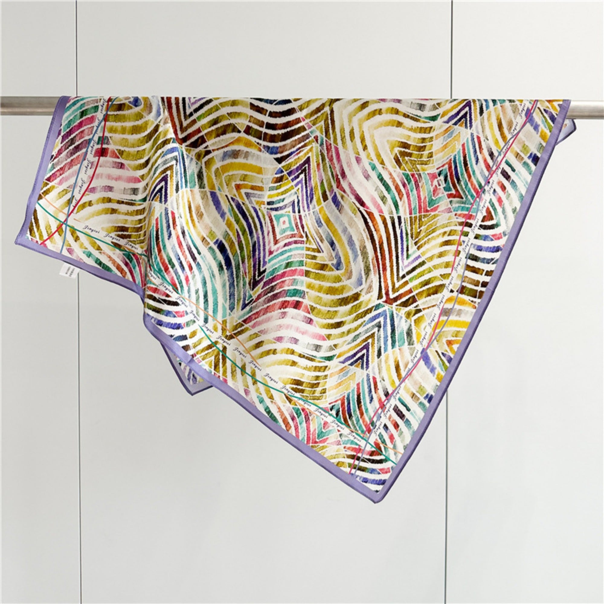 Color Splash 100% Mulberry Silk Scarf | 26'' Vibrant Artistic Square Scarf