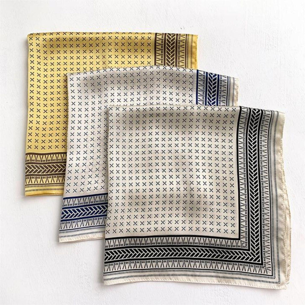 Minimalist Crosshatch 100% mulberry Silk Scarf/Silk head scarf/Silk hair scarf/Silk neck scarf/Mother's Day Gifts/Bag Accessory/Gift for her/For Spring