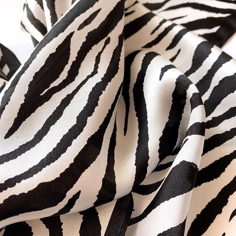 Zebra stripes 100% mulberry Silk Scarf/Silk head scarf/Silk hair scarf/Silk neck scarf/Mother's Day Gifts/Bag Accessory/Gift for her