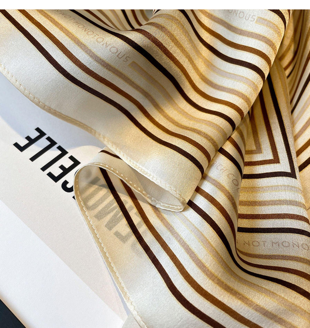 Minimalist Stripe 100% mulberry Silk Scarf/Silk head scarf/Silk hair scarf/Silk neck scarf/Mother's Day Gifts/Bag Accessory/Gift for her