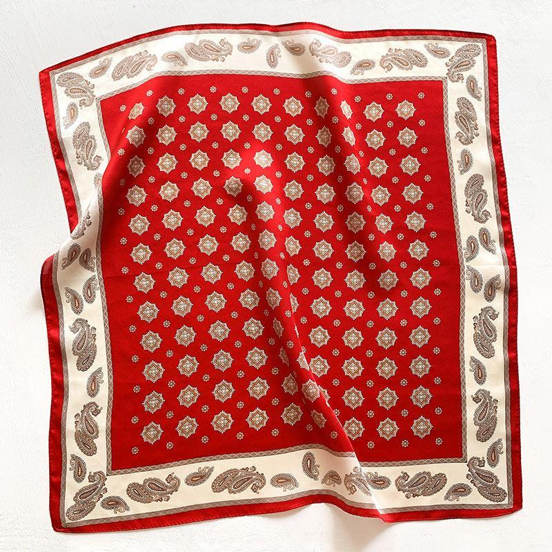 Bohemian gem green 100% mulberry Silk Scarf/Silk head scarf/Silk hair scarf/Silk neck scarf/Mother's Day Gifts/Bag Accessory/Gift for her