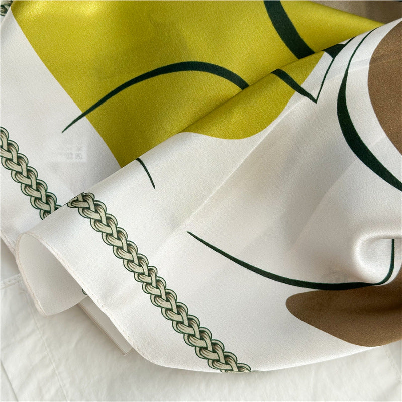 26'' Graffiti Mulberry Silk Scarf – Artistic & Bold Square Silk Shawl for Women, Contemporary Design Accessory