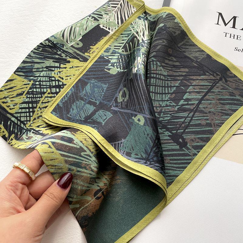 Checkered Graffiti 100% mulberry Silk Scarf/Silk head scarf/Silk hair scarf/Silk neck scarf/Mother's Day Gifts/Bag Accessory/Gift for her