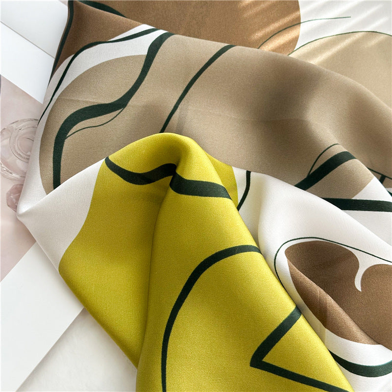 26'' Graffiti Mulberry Silk Scarf – Artistic & Bold Square Silk Shawl for Women, Contemporary Design Accessory