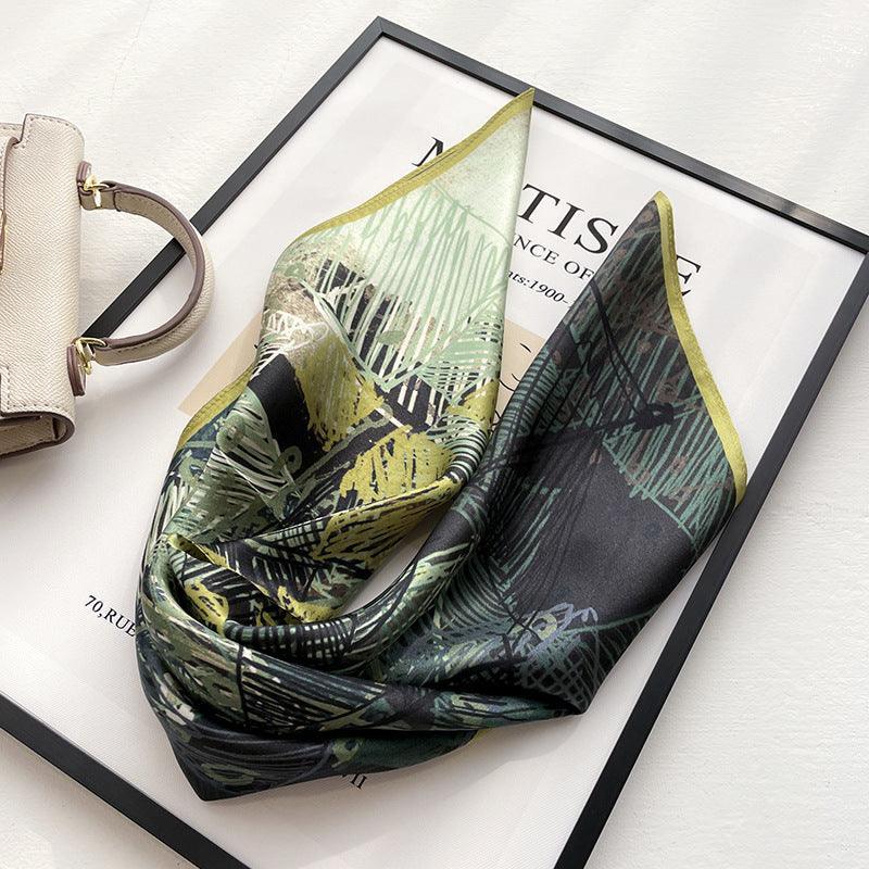 Checkered Graffiti 100% mulberry Silk Scarf/Silk head scarf/Silk hair scarf/Silk neck scarf/Mother's Day Gifts/Bag Accessory/Gift for her