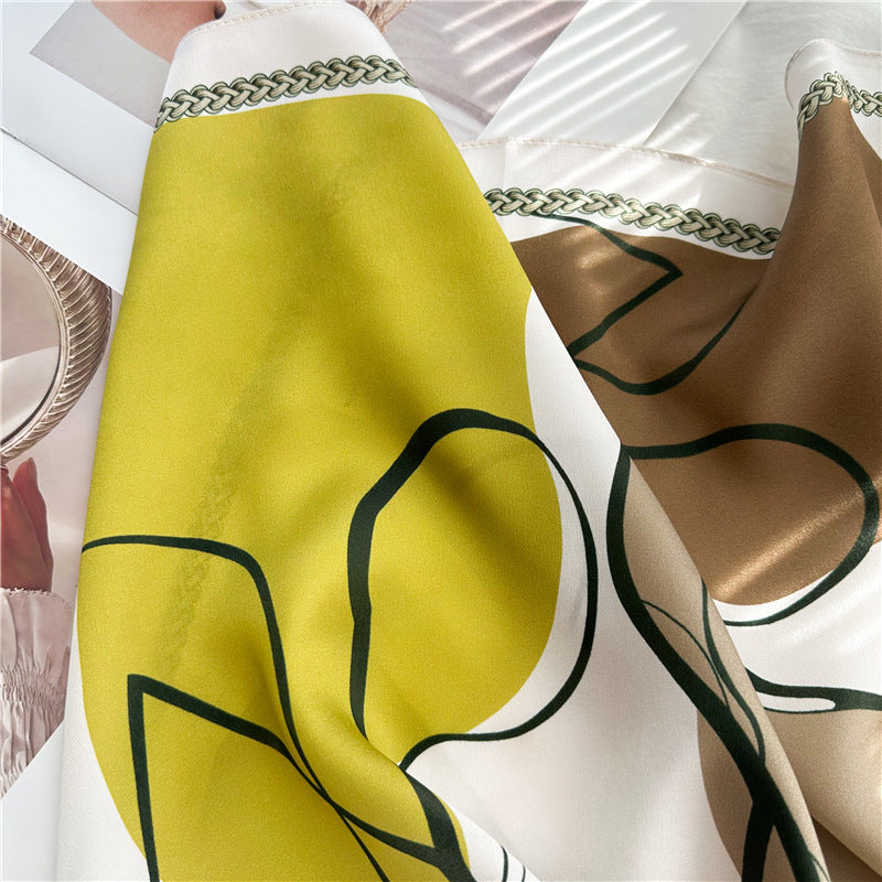 26'' Graffiti Mulberry Silk Scarf – Artistic & Bold Square Silk Shawl for Women, Contemporary Design Accessory