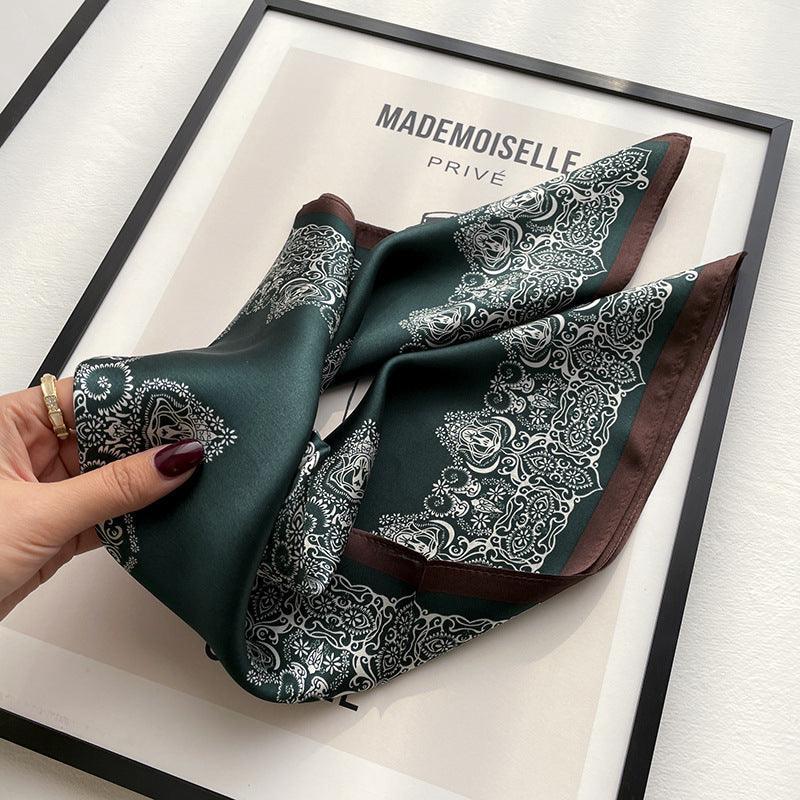 Vintage Hand Painted Totems 100% mulberry Silk Scarf/Silk head scarf/Silk hair scarf/Silk neck scarf/Mother's Day Gifts/Bag Accessory/Gift for her