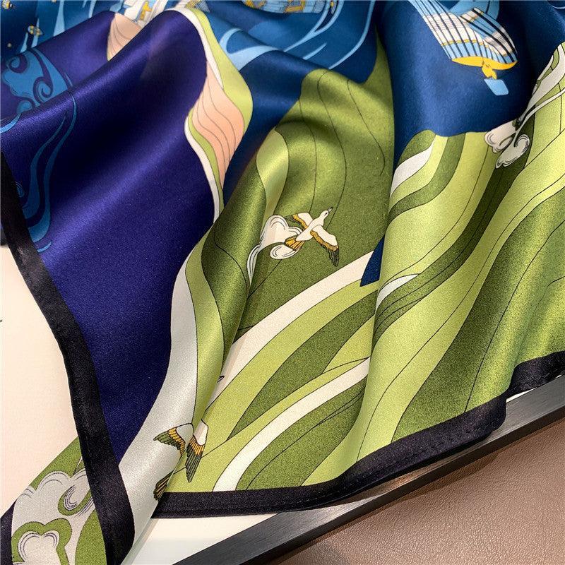 Air Balloon Pattern 100% mulberry Silk Scarf/Silk head scarf/Silk hair scarf/Silk neck scarf/Mother's Day Gifts/Bag Accessory/Gift for her