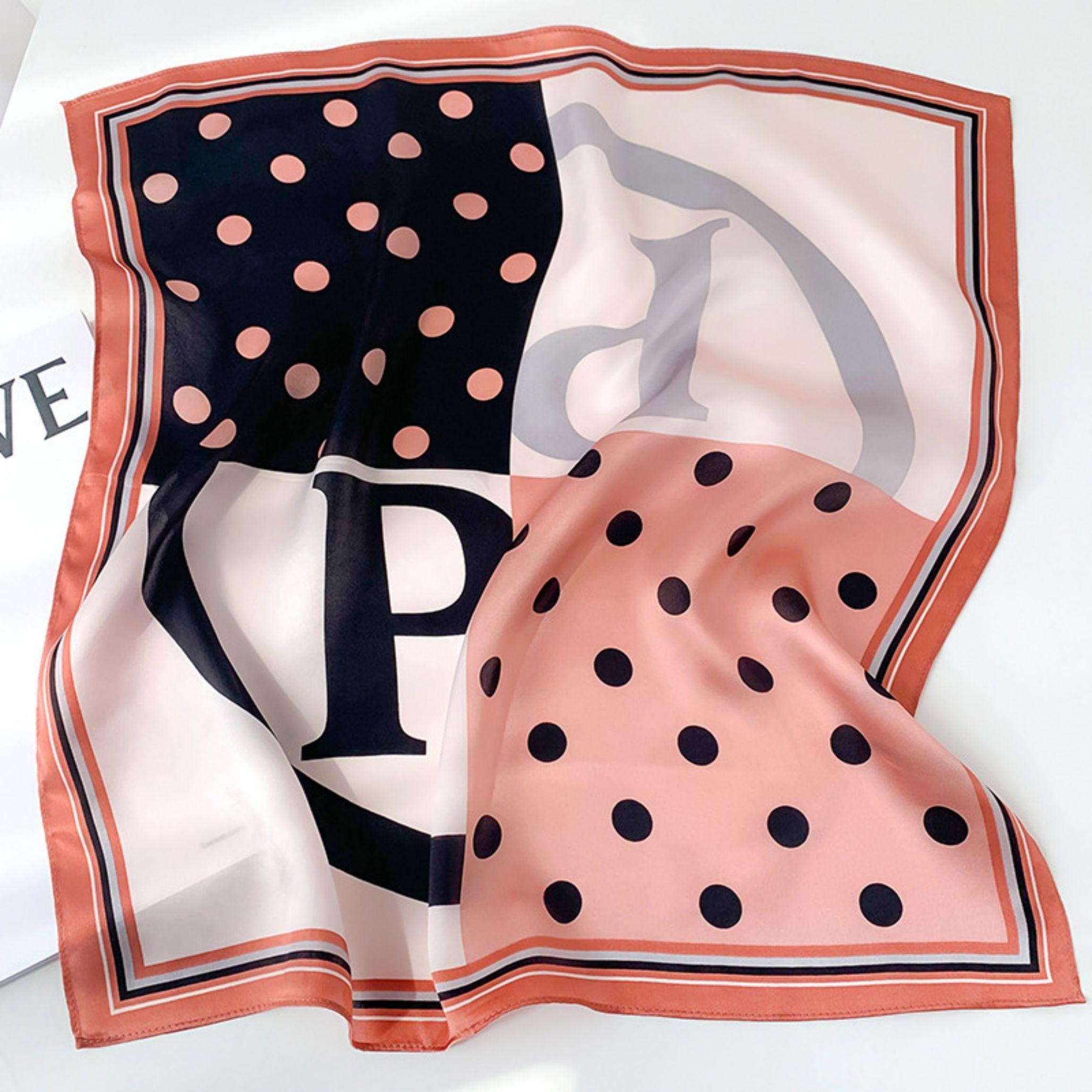 Printed Polka Dots 100% mulberry Silk Scarf/Silk head scarf/Silk hair scarf/Silk neck scarf/Mother's Day Gifts/Bag Accessory/Gift for her