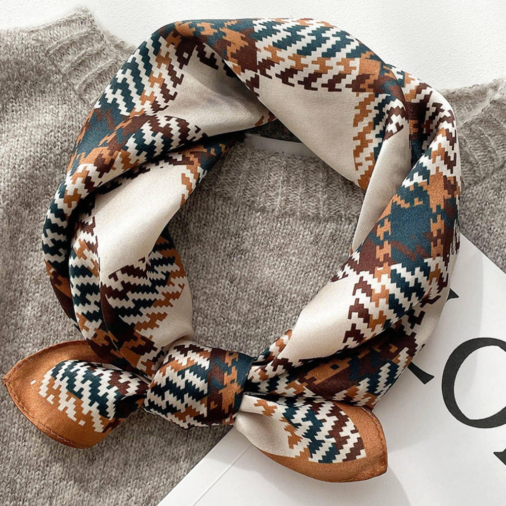 Scottish Plaid Silk Scarf/100% mulberry Silk Scarf/Silk head scarf/Silk hair scarf/Silk neck scarf/Silk bandana/Bag Accessory/Gift for her