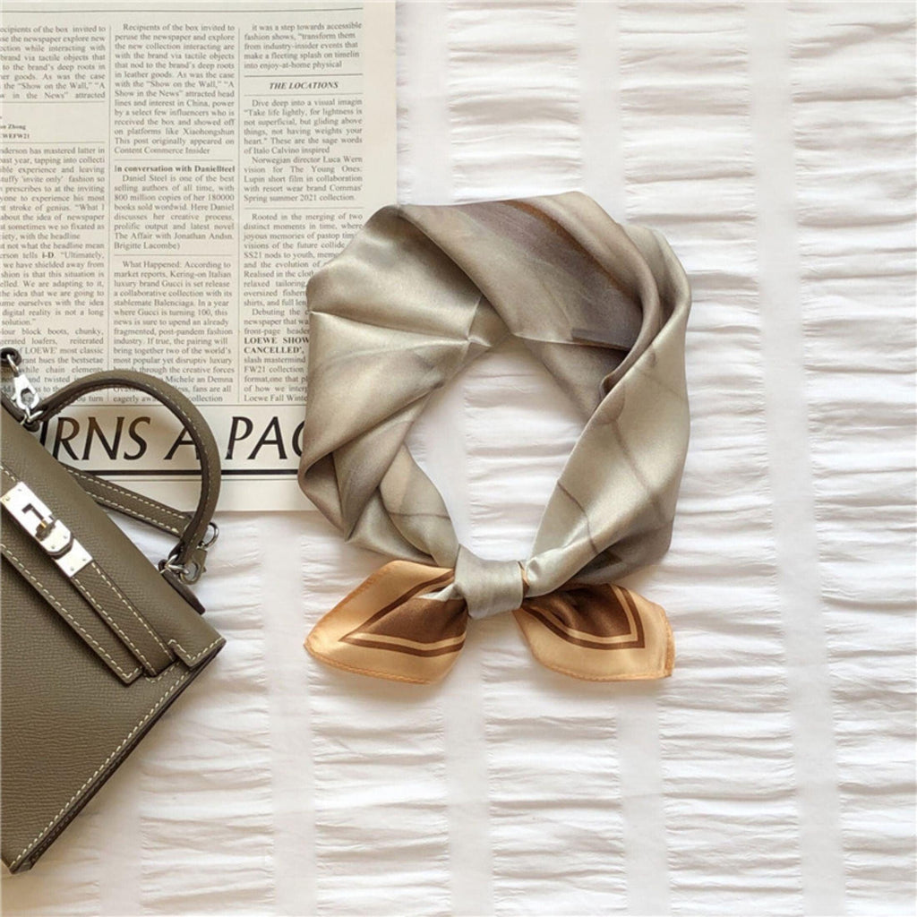 Sand art style 100% mulberry Silk Scarf/Silk head scarf/Silk hair scarf/Silk neck scarf/Mother's Day Gifts/Bag Accessory/Gift for her