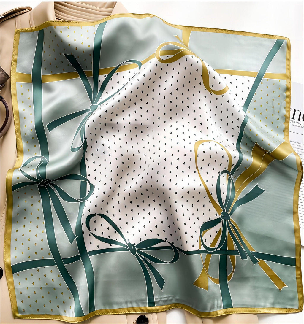 Little Love Chart Pattern print 100% mulberry Silk Scarf/Silk hair scarf/Silk neck scarf/Mother's Day Gifts/Bag Accessory/Gift for her