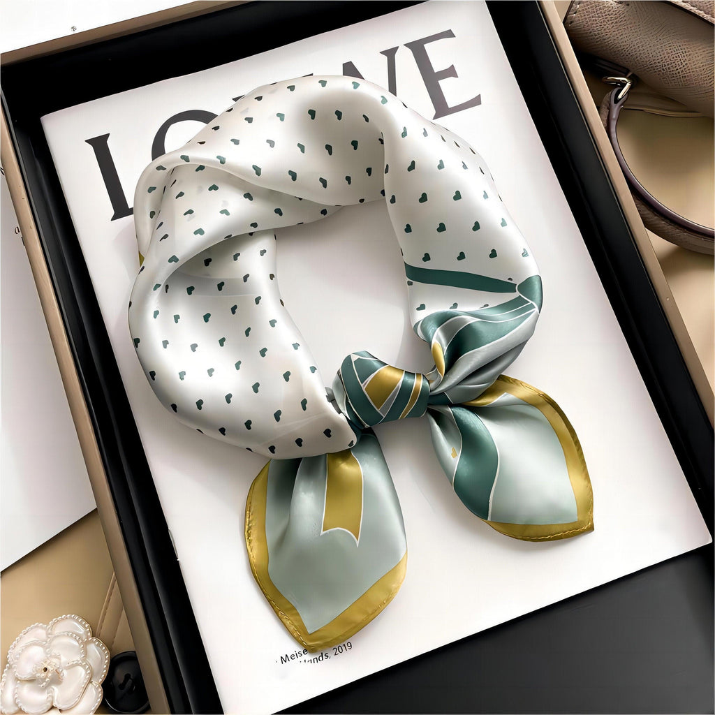 Little Love Chart Pattern print 100% mulberry Silk Scarf/Silk hair scarf/Silk neck scarf/Mother's Day Gifts/Bag Accessory/Gift for her