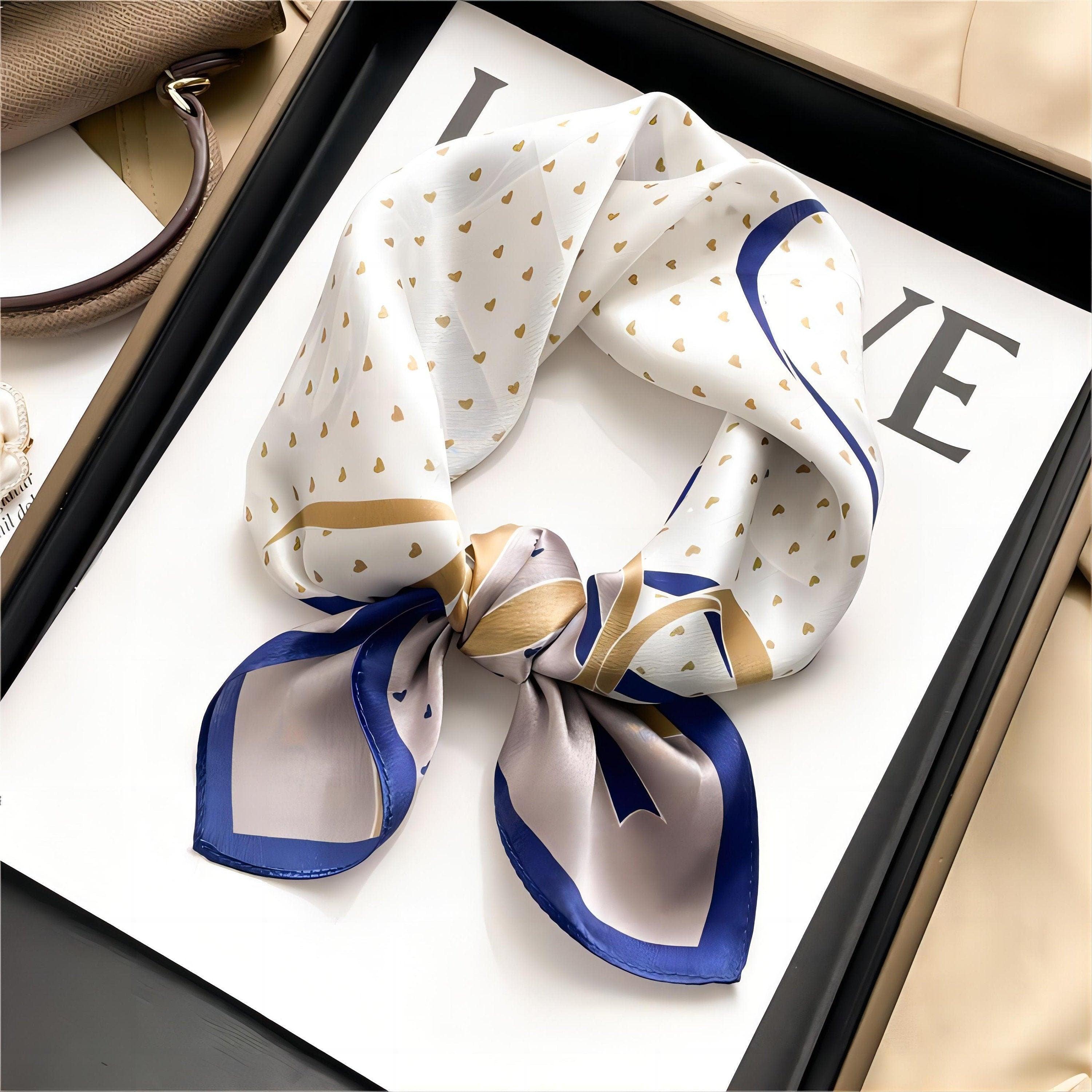 Little Love Chart Pattern print 100% mulberry Silk Scarf/Silk hair scarf/Silk neck scarf/Mother's Day Gifts/Bag Accessory/Gift for her