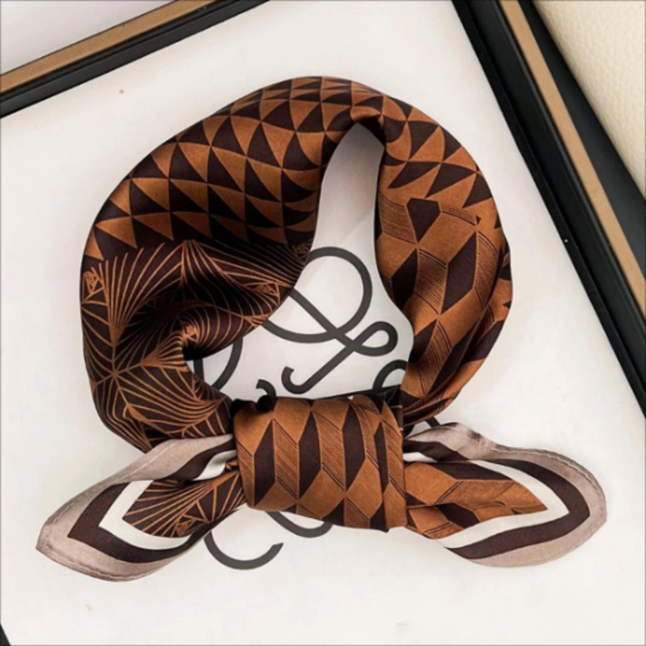 Checkered pattern 100% mulberry Silk Scarf/Silk head scarf/Silk hair scarf/Silk neck scarf/Mother's Day Gifts/Bag Accessory/Gift for her