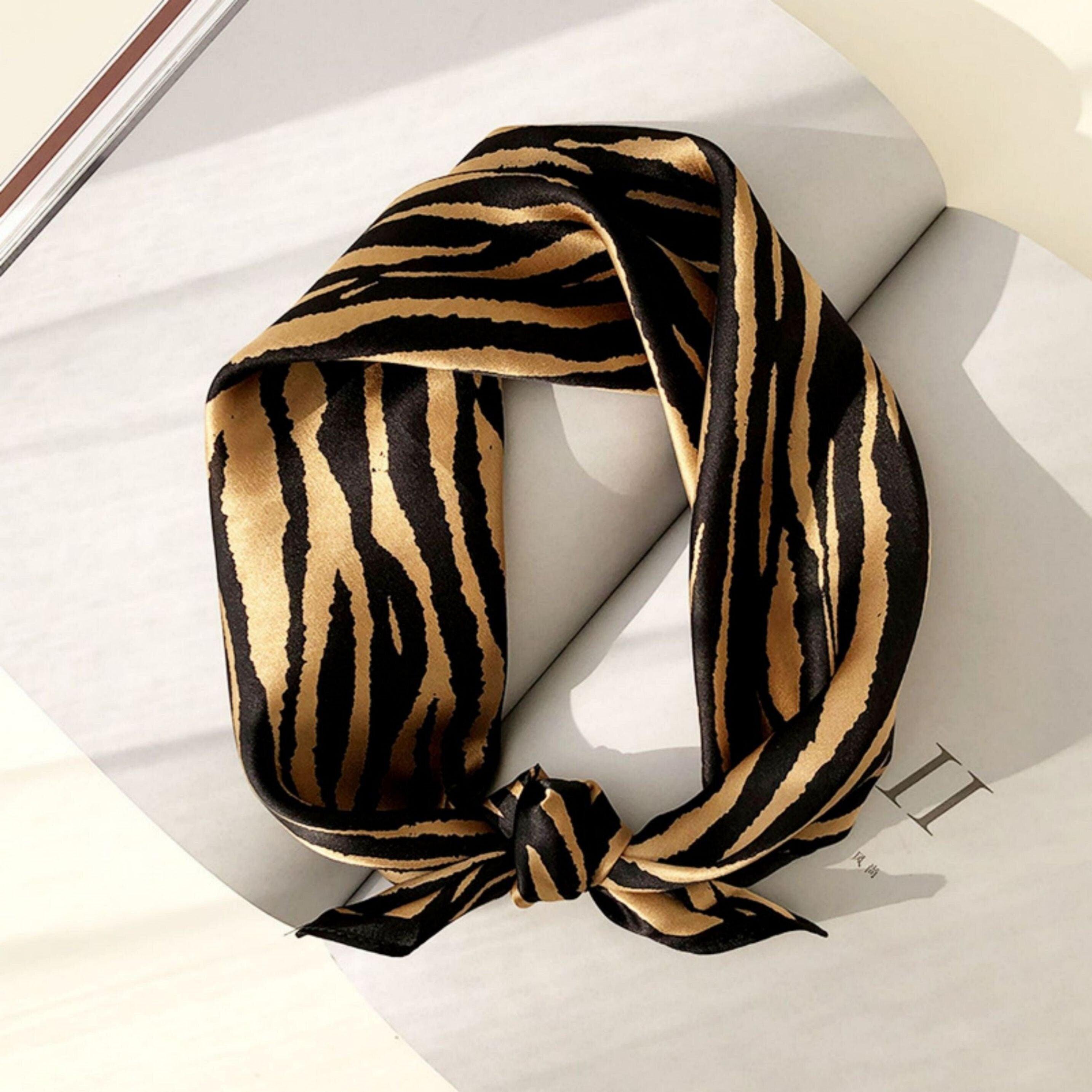 Zebra stripes 100% mulberry Silk Scarf/Silk head scarf/Silk hair scarf/Silk neck scarf/Mother's Day Gifts/Bag Accessory/Gift for her