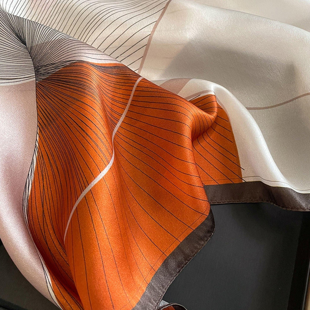 Striped Pattern Silk Scarf/100% mulberry Silk Scarf/Silk hair scarf/Silk neck scarf/Silk bandana/Bag Accessory/Gift for her