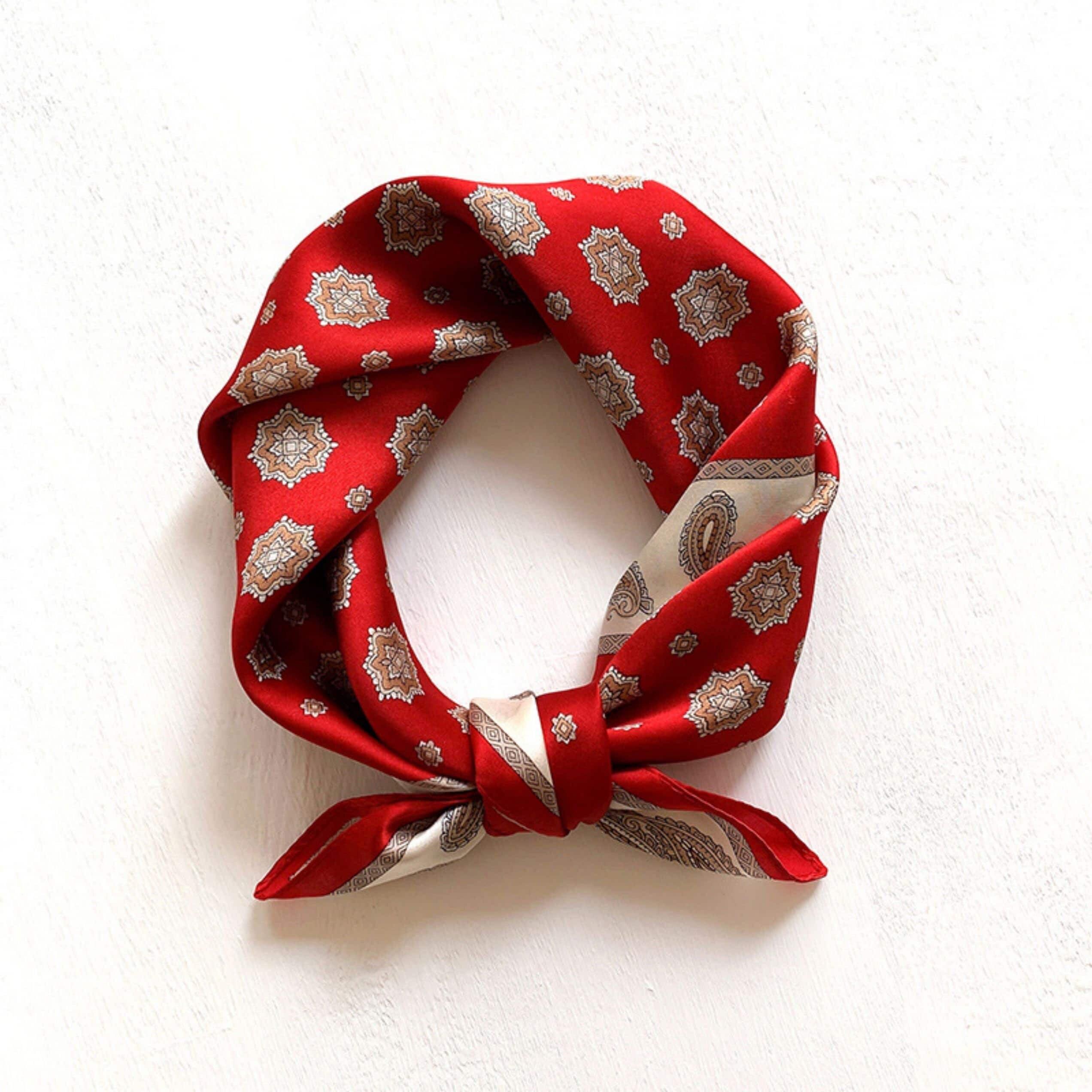 Bohemian gem green 100% mulberry Silk Scarf/Silk head scarf/Silk hair scarf/Silk neck scarf/Mother's Day Gifts/Bag Accessory/Gift for her