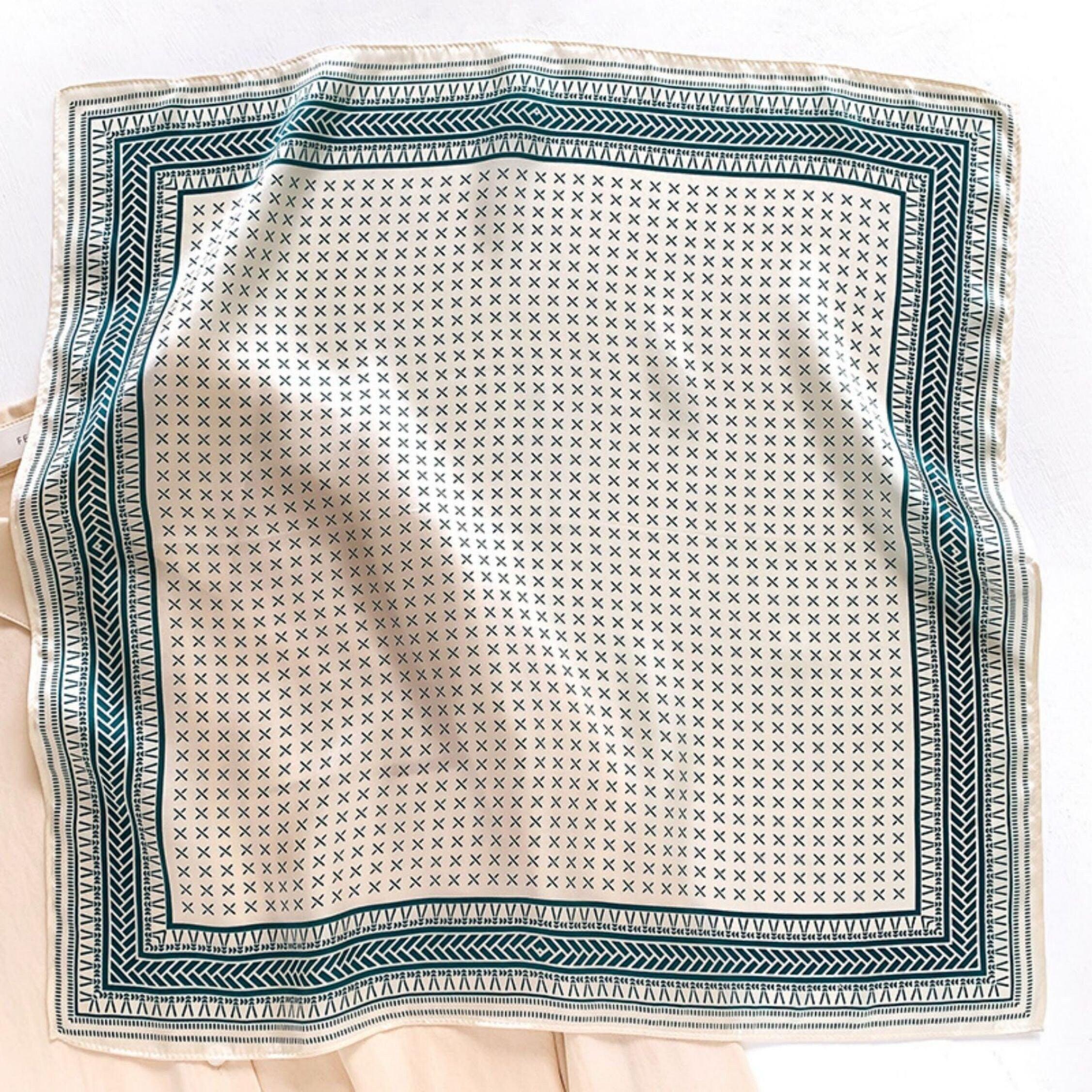 Minimalist Crosshatch 100% mulberry Silk Scarf/Silk head scarf/Silk hair scarf/Silk neck scarf/Mother's Day Gifts/Bag Accessory/Gift for her/For Spring