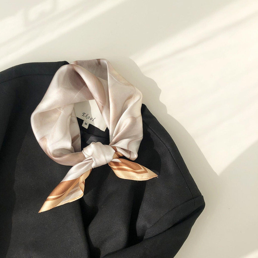 Sand art style 100% mulberry Silk Scarf/Silk head scarf/Silk hair scarf/Silk neck scarf/Mother's Day Gifts/Bag Accessory/Gift for her