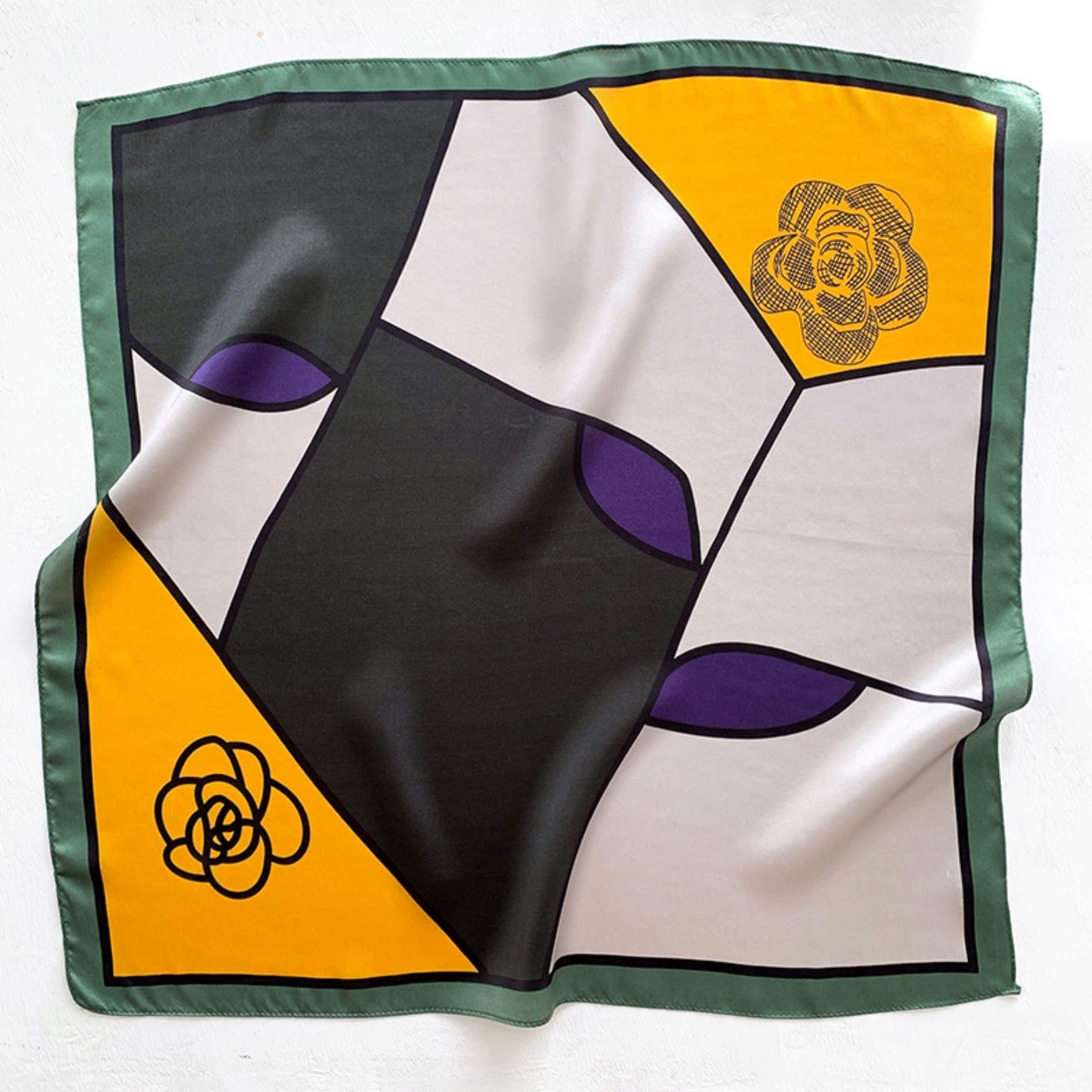 Color contrast 100% mulberry Silk Scarf/Silk head scarf/Silk hair scarf/Silk neck scarf/Mother's Day Gifts/Bag Accessory/Gift for her