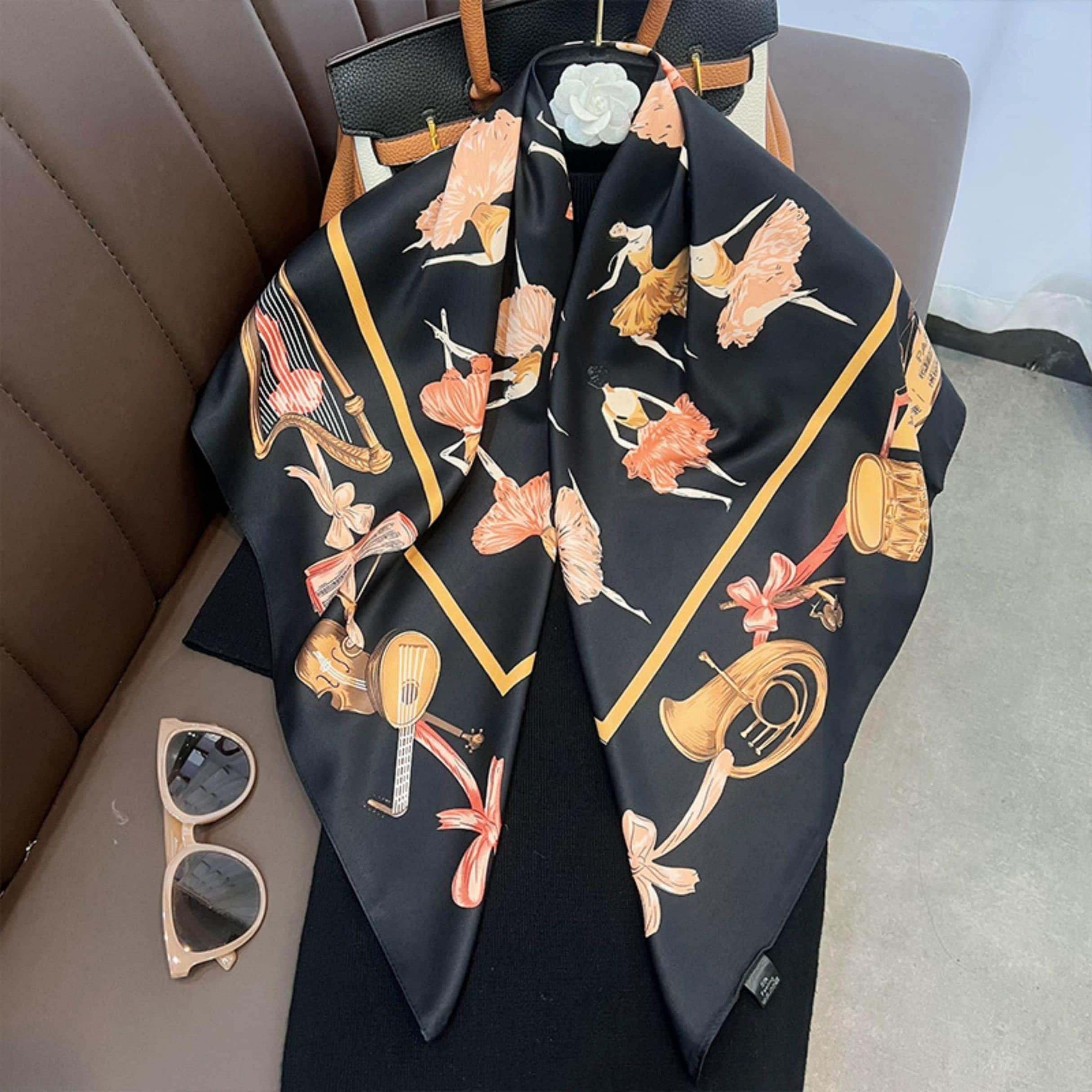 White Elegant Chic Large Satin Scarf | 90x90cm Bandana | Twill Satin Shawl | Perfect Gift for Her, Mother's Day